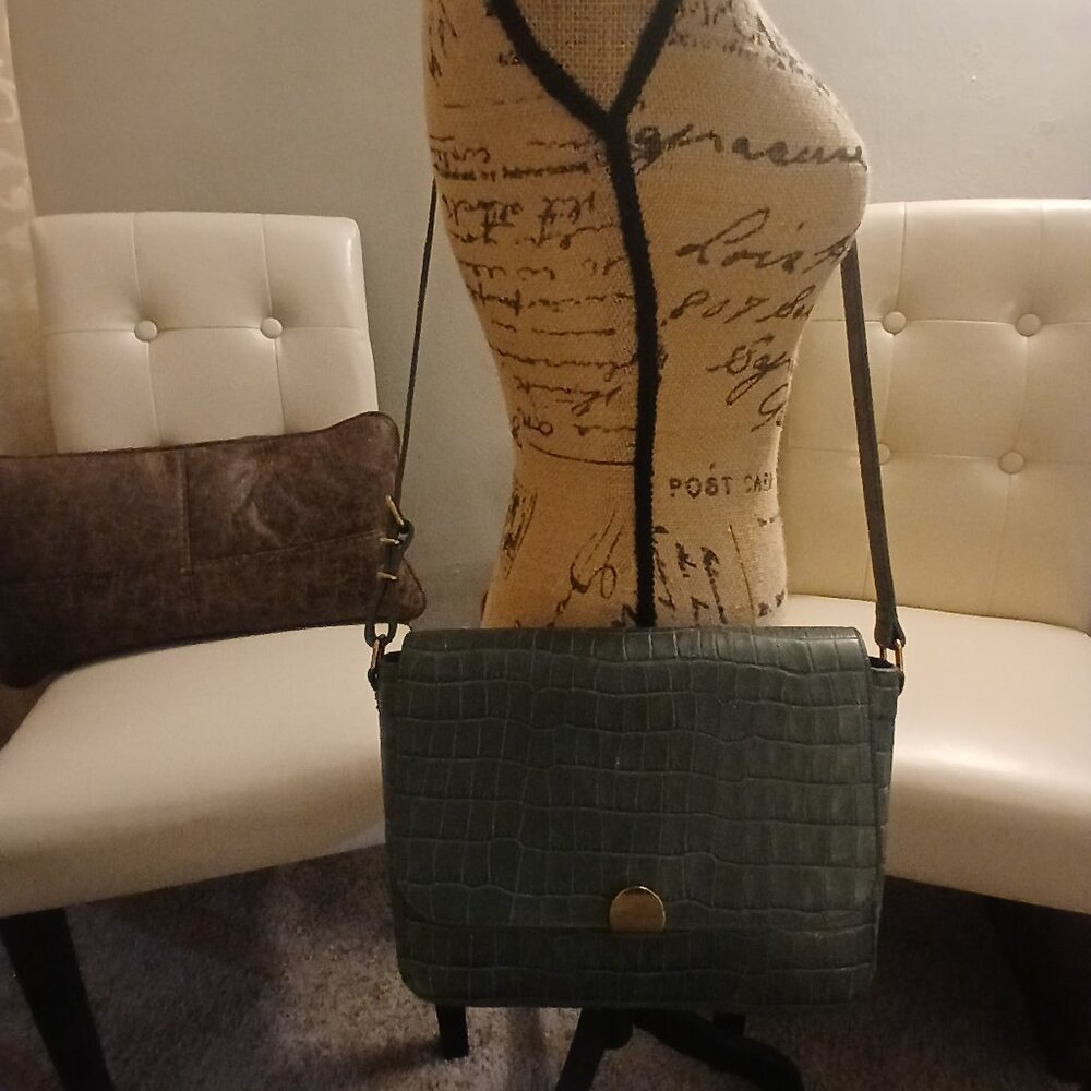 MADEWELL green leather crossbody bag
